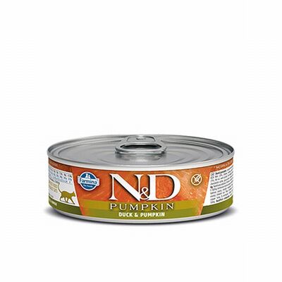 N&D Pumpkin Balkabaklı Ördekli Tahılsız Yetişkin Kedi Konservesi 6 Adet 80 Gr 