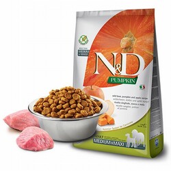 ND - N&D Pumpkin Balkabaklı Yaban Domuzlu Elmalı Orta ve Büyük Irk Tahılsız Yetişkin Köpek Maması 2,5 Kg 