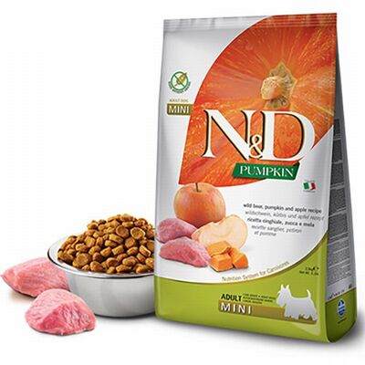 N&D Pumpkin Balkabaklı Yaban Domuzlu Küçük Irk Tahılsız Yetişkin Köpek Maması 2,5 Kg 