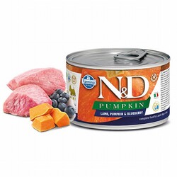 ND - N&D Pumpkin Balkabaklı Kuzulu Yaban Mersinli Küçük Irk Tahılsız Yetişkin Köpek Konservesi 140 Gr 