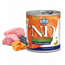 ND - N&D Pumpkin Balkabaklı Kuzulu Yaban Mersinli Tahılsız Yavru Köpek Konservesi 285 Gr 