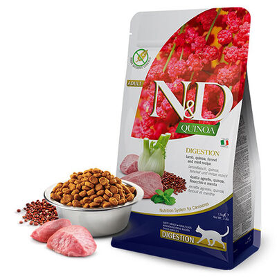 N&D Quinoa Digestion Kuzu Etli ve Rezeneli Tahılsız Yetişkin Kedi Maması 5 kg 