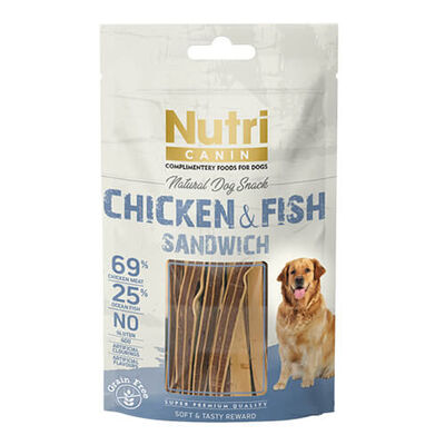 Nutri Canin Tahılsız Chicken&Fish Sandwich Köpek Ödülü