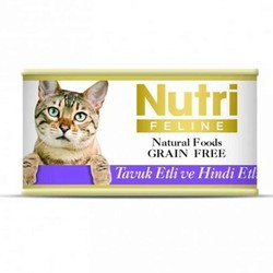 Nutri - Nutri Feline Tahılsız Tavuk Etli Hindili Yetişkin Kedi Konservesi