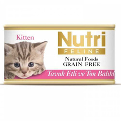 Nutri - Nutri Feline Tahılsız Tavuk Etli Ton Balıklı Yavru Kedi Konservesi