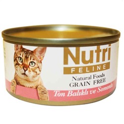 Nutri - Nutri Feline Tahılsız Ton Balıklı Somonlu Yetişkin Kedi Konservesi