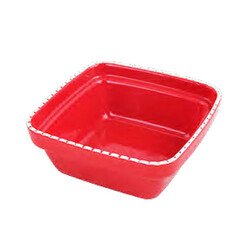 Pawise - Pawise Kare Seramik Köpek Mama Kabı Kırmızı 1250 Ml 