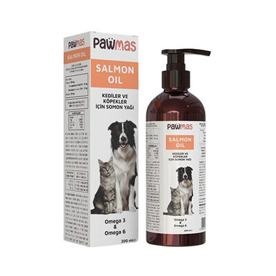 Pawmas Salmon Oil Omega 3 ve Omega 6 Kedi ve Köpekler İçin Somon Yağı 200 Ml 