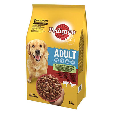 Pedigree Sığır Etli ve Kümes Hayvanlı Yetişkin Köpek Maması 15 Kg 