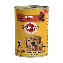 Pedigree - Pedigree Sığır Etli Yetişkin Köpek Konservesi 12 Adet 400 Gr 
