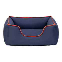 Pet Comfort - Pet Comfort Alpha Kedi ve Köpek Yatağı Lacivert w Turuncu Biye Small 60x50 Cm