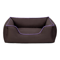 Pet Comfort - Pet Comfort Alpha Köpek Yatağı Kahverengi w Mor Biye Medium 80x65 Cm