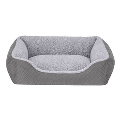 Pet Comfort - Pet Comfort Bravo Duo Kedi ve Köpek Yatağı Gri Gri Peluş Small 55x45 Cm 