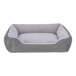 Pet Comfort - Pet Comfort Bravo Duo Köpek Yatağı Gri Peluş Medium 75x60 Cm