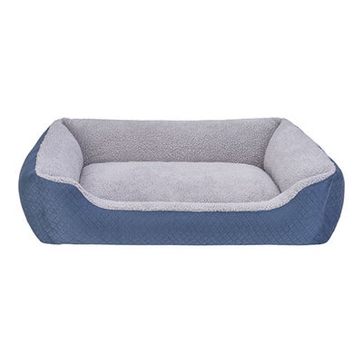 Pet Comfort Bravo Duo Köpek Yatağı Mavi Gri Peluş Large 90x70 Cm 