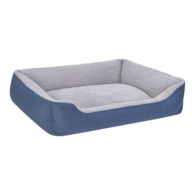 Pet Comfort Bravo Duo Köpek Yatağı Mavi Gri Peluş Large 90x70 Cm 