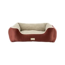 Pet Comfort - Pet Comfort Echo Köpek Yatağı Tarçın Ecru Peluş Large 105x80 Cm
