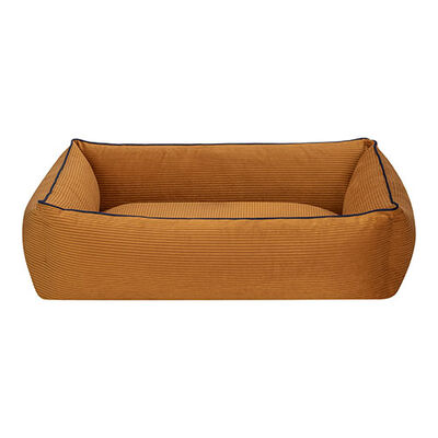 Pet Comfort Golf Kedi ve Köpek Yatağı Hardal w Parliament Mavi Biye Small 75x60 Cm 