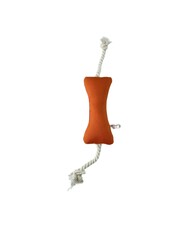 Pet Comfort - Pet Comfort Su Geçirmez İpli Kemik Köpek Oyuncağı Turuncu 17 Cm