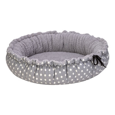 Pet Comfort Sunflower Kedi ve Köpek Yatağı Çift Taraflı Gri Dot Peluş 85 Cm