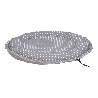 Pet Comfort Sunflower Kedi ve Köpek Yatağı Çift Taraflı Gri Dot Peluş 85 Cm