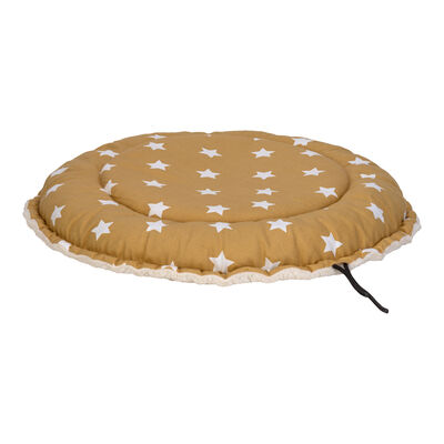 Pet Comfort Sunflower Kedi ve Köpek Yatağı Çift Taraflı Sarı Star Peluş 60 Cm