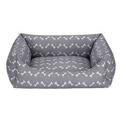 Pet Comfort - Pet Comfort Uniform Bone Kedi ve Köpek Yatağı Gri Beyaz Small 50x60 Cm 