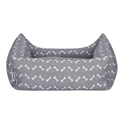 Pet Comfort Uniform Bone Kedi ve Köpek Yatağı Gri Beyaz Small 50x60 Cm 