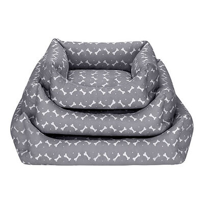 Pet Comfort Uniform Bone Kedi ve Köpek Yatağı Gri Beyaz Small 50x60 Cm 