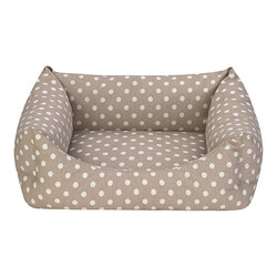 Pet Comfort - Pet Comfort Uniform Bej Puantiyeli Kedi ve Köpek Yatağı XSmall 40x50cm 