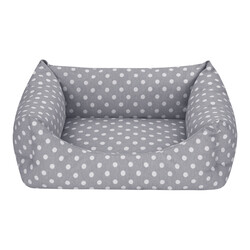 Pet Comfort - Pet Comfort Uniform Kedi ve Köpek Yatağı Gri Puantiyeli XS 40x50 Cm