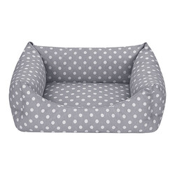 Pet Comfort - Pet Comfort Uniform Kedi ve Köpek Yatağı Gri Puantiyeli XS 40x50 Cm 