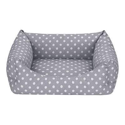 Pet Comfort Uniform Kedi ve Köpek Yatağı Gri Puantiyeli XS 40x50 Cm 