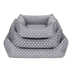 Pet Comfort Uniform Kedi ve Köpek Yatağı Gri Puantiyeli XS 40x50 Cm - Thumbnail