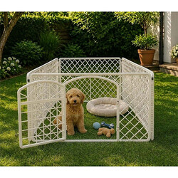 PetButik Pet Butik Plastik Köpek Oyun Bahçesi Çiti 4'lü Panel 90x60 Cm - Thumbnail