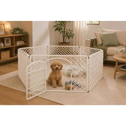 PetButik Pet Butik Plastik Köpek Oyun Bahçesi Çiti 6'lı Panel 90x60 Cm - Thumbnail