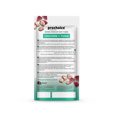 Pro Choice Creamy Tavuklu ve Ton Balıklı Sıvı Kedi Ödül Maması 4x15 Gr 