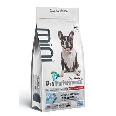 Pro Performance Kuzulu ve Yaban Mersinli Küçük Irk Light Kısırlaştırılmış Köpek Maması 2 Kg 