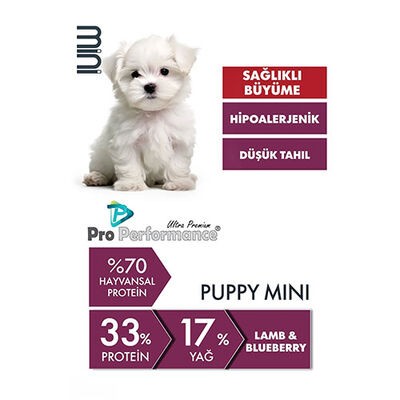 Pro Performance Kuzulu ve Yaban Mersinli Küçük Irk Yavru Köpek Maması 7 Kg 