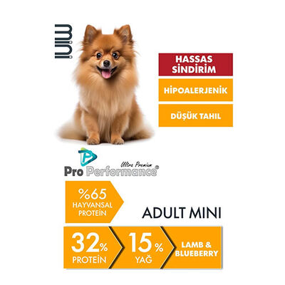 Pro Performance Kuzulu ve Yaban Mersinli Küçük Irk Yetişkin Köpek Maması 7 Kg 