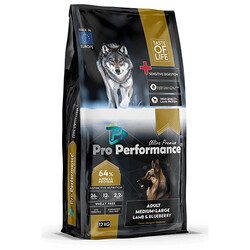 Pro Performance - Pro Performance Kuzulu ve Yaban Mersinli Orta ve Büyük Irk Yetişkin Köpek Maması 12 Kg 