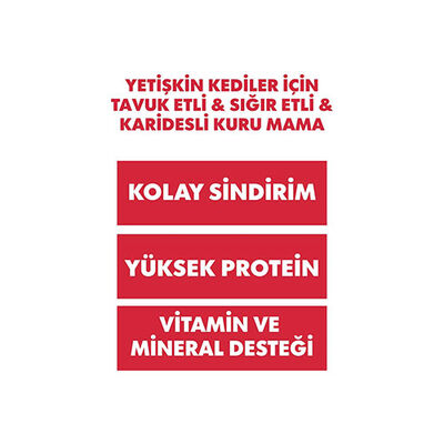 Pro Performance Tavuklu Karidesli ve Sığır Etli Yetişkin Kedi Maması 15 Kg 