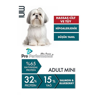 Pro Performance Somonlu ve Yaban Mersinli Küçük Irk Yetişkin Köpek Maması 7 Kg 