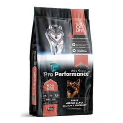 Pro Performance - Pro Performance Somonlu ve Yaban Mersinli Orta ve Büyük Irk Yavru Köpek Maması 12 Kg 