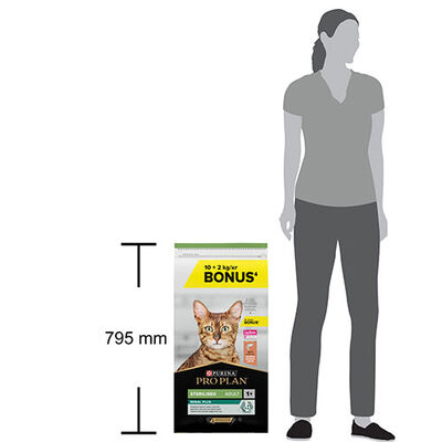 Pro Plan Sterilised Somonlu Kısırlaştırılmış Kedi Maması 10+2 Kg Bonus Paket 