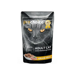 Pro Choice - Pro Choice Pouch Tavuklu ve Ciğerli Tahılsız Yetişkin Kedi Konservesi 85 Gr 