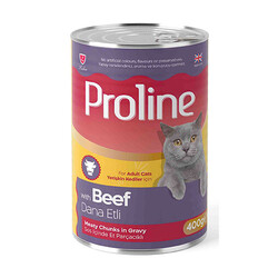 Proline - Proline Dana Etli Sos İçinde Gravy Yetişkin Kedi Konservesi 6 Adet 400 Gr 