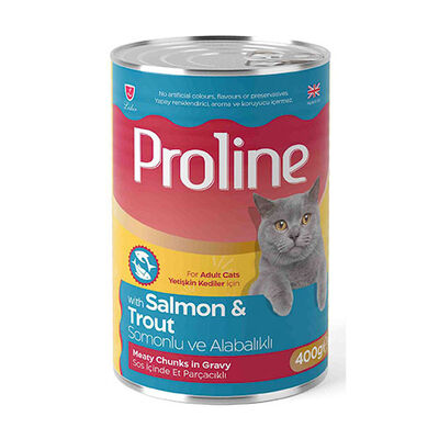 Proline Somonlu ve Alabalıklı Sos İçinde Gravy Yetişkin Kedi Konservesi 400 Gr 