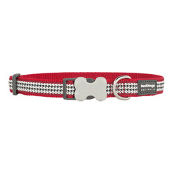 Reddingo - Reddingo Fang It Desenli Kırmızı Kedi Boyun Tasması 12 Mm 