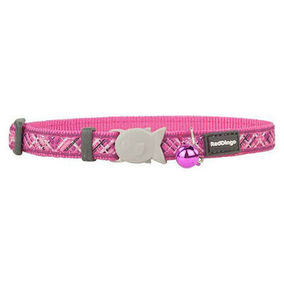 Reddingo Flanno Desenli Pembe Kedi Boyun Tasması 12 Mm 